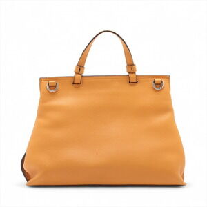 Gucci Bamboo Handbag Orange Daily Leather